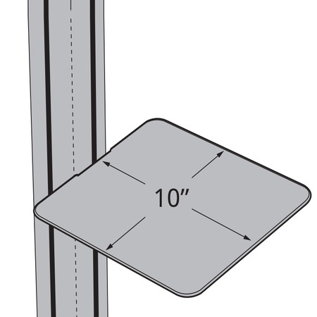 Azar Displays 10" Square Shelf for Sky Tower Unit 300276-SLV